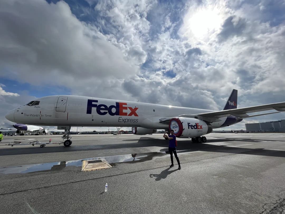 Me at the FedEx plane pull