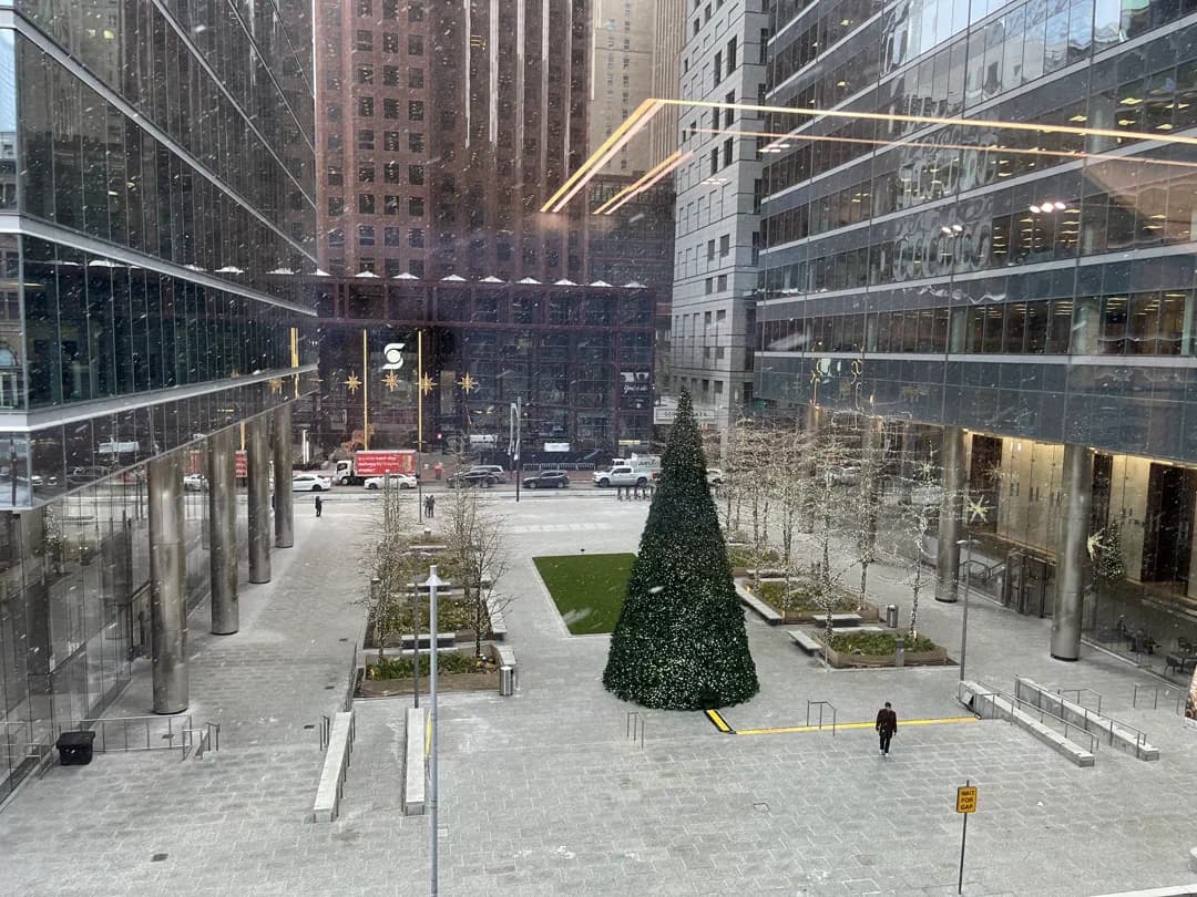 Outside of my office in the winter